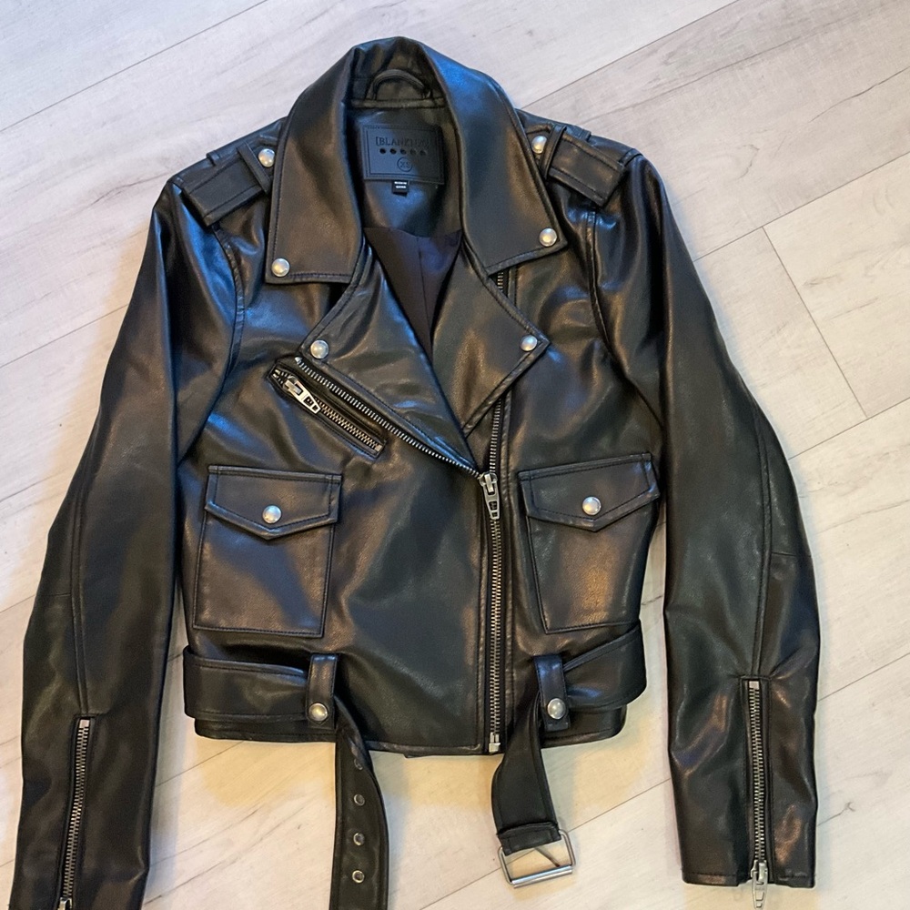 BlankNYC Black‎ Vegan Leather Moto Biker Jacket